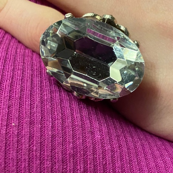 Oval diamond fashion ring adjustable size - Picture 2 of 6